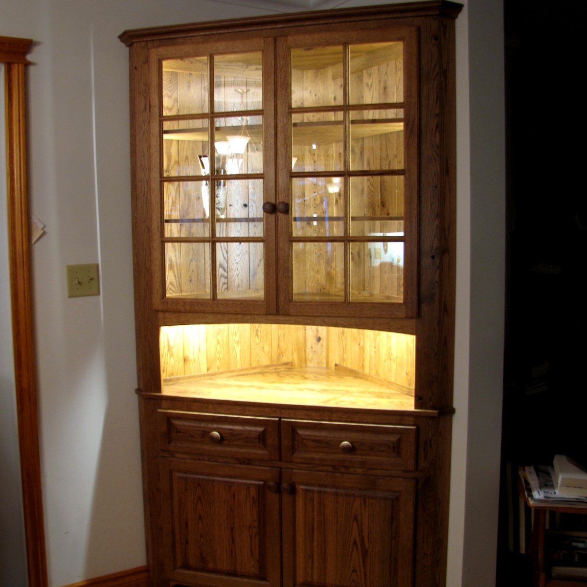 Oak Corner Cabinet
