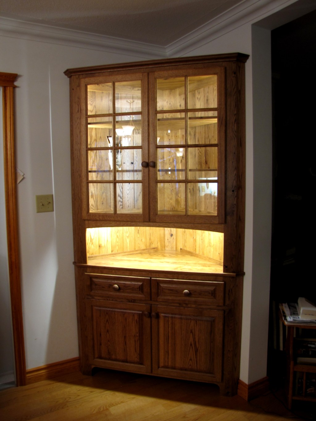 Oak Corner Cabinet
